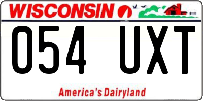 WI license plate 054UXT