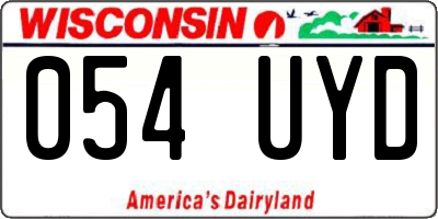 WI license plate 054UYD