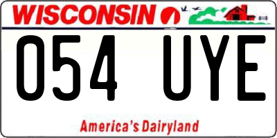 WI license plate 054UYE