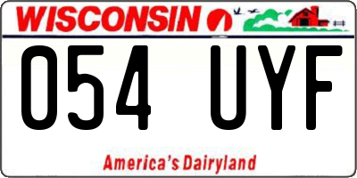 WI license plate 054UYF