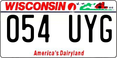 WI license plate 054UYG