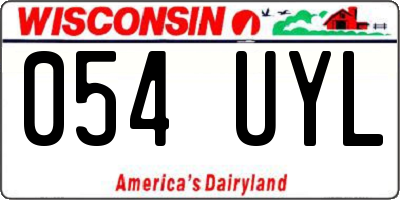 WI license plate 054UYL