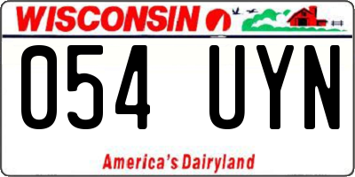 WI license plate 054UYN