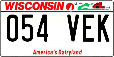 WI license plate 054VEK