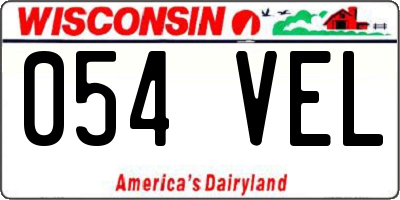 WI license plate 054VEL