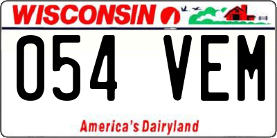 WI license plate 054VEM