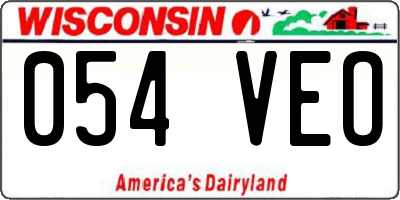 WI license plate 054VEO