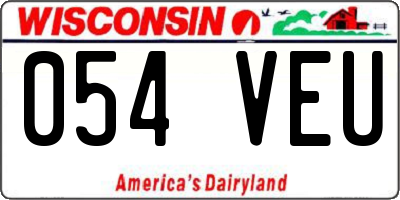 WI license plate 054VEU