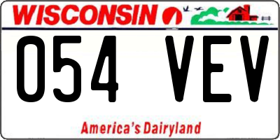 WI license plate 054VEV