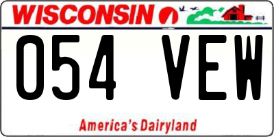 WI license plate 054VEW