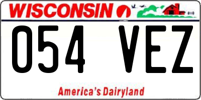 WI license plate 054VEZ