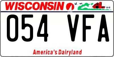 WI license plate 054VFA