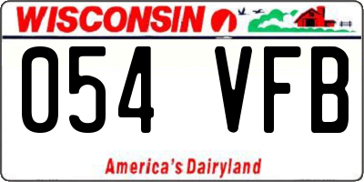 WI license plate 054VFB