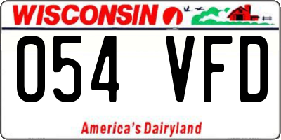 WI license plate 054VFD