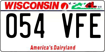 WI license plate 054VFE