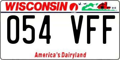 WI license plate 054VFF