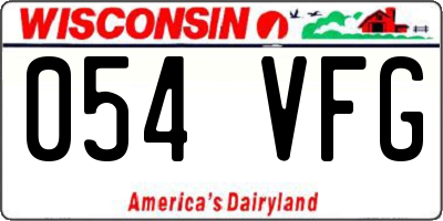 WI license plate 054VFG