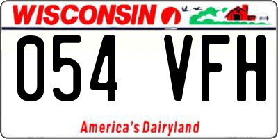 WI license plate 054VFH