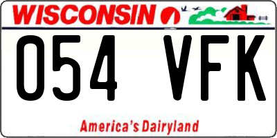 WI license plate 054VFK