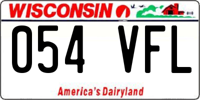 WI license plate 054VFL