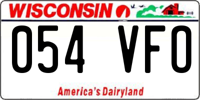 WI license plate 054VFO
