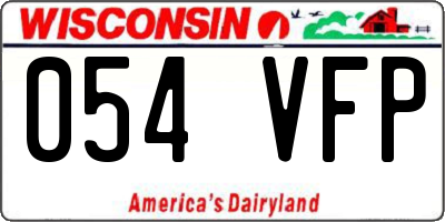 WI license plate 054VFP