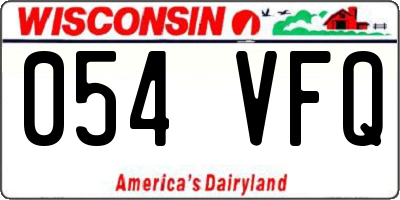WI license plate 054VFQ