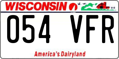 WI license plate 054VFR