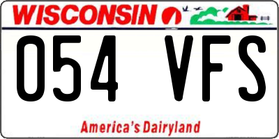 WI license plate 054VFS