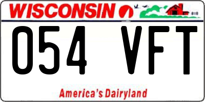 WI license plate 054VFT