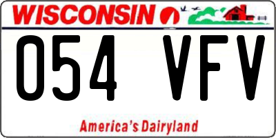 WI license plate 054VFV