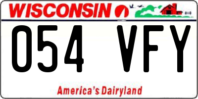 WI license plate 054VFY