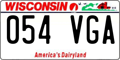 WI license plate 054VGA
