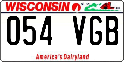 WI license plate 054VGB