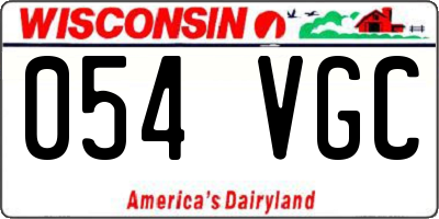 WI license plate 054VGC
