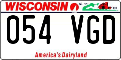 WI license plate 054VGD