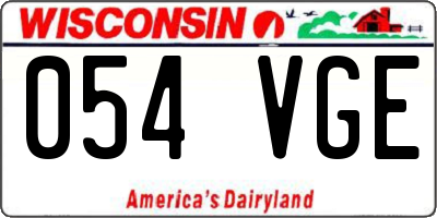 WI license plate 054VGE