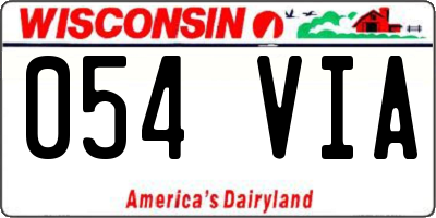 WI license plate 054VIA