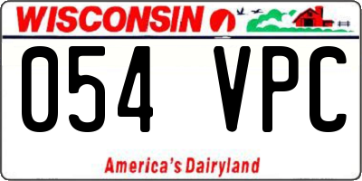 WI license plate 054VPC
