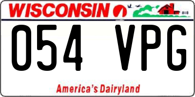 WI license plate 054VPG