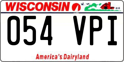WI license plate 054VPI