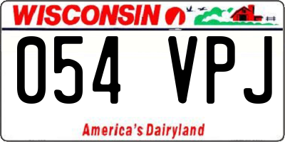 WI license plate 054VPJ