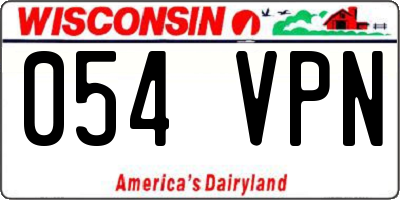 WI license plate 054VPN