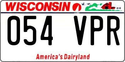 WI license plate 054VPR