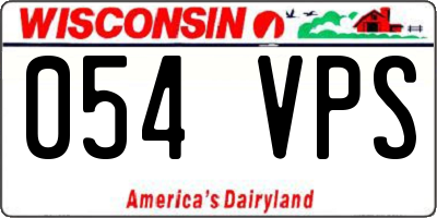 WI license plate 054VPS