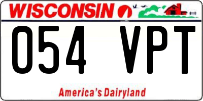 WI license plate 054VPT