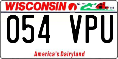 WI license plate 054VPU