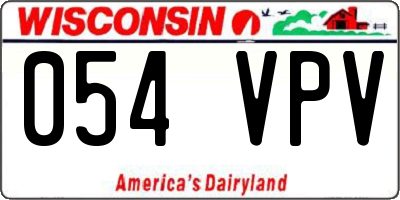 WI license plate 054VPV
