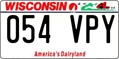 WI license plate 054VPY