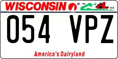 WI license plate 054VPZ